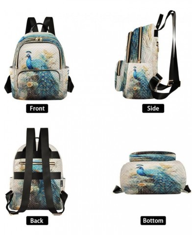 Artwork Peacock Blossom Painting Women Backpack Purse Ladies Fashion Shoulder Bag Daypack Travel Bag 10L Medium $18.19 Backpacks