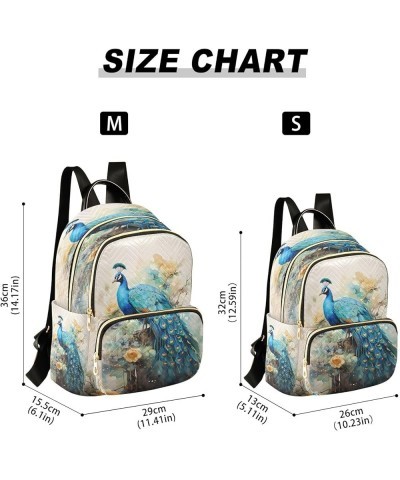 Artwork Peacock Blossom Painting Women Backpack Purse Ladies Fashion Shoulder Bag Daypack Travel Bag 10L Medium $18.19 Backpacks