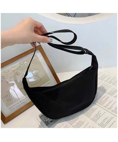 Nylon Solid Color Mommy Shopping Dumpling Bun Student Crossbody Shoulder Bag Black $7.77 Shoulder Bags