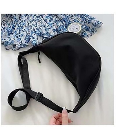 Nylon Solid Color Mommy Shopping Dumpling Bun Student Crossbody Shoulder Bag Black $7.77 Shoulder Bags