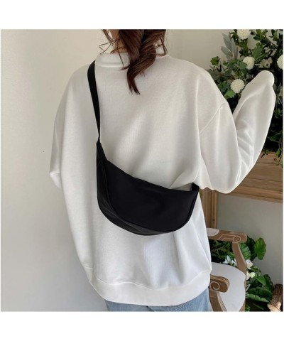 Nylon Solid Color Mommy Shopping Dumpling Bun Student Crossbody Shoulder Bag Black $7.77 Shoulder Bags