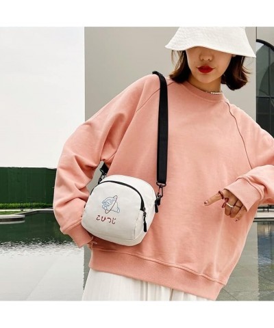 Kawaii Purse Crossbody Bag Girls Cute Canvas Satchel Purse Cartoon Sheep Print Shoulder Wallet Purse White $16.13 Satchels