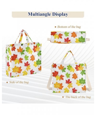 Maple Eaves Corduroy Tote Versatile Shoulder Bag for Women Zipper Magnetic Clasp，S $16.51 Totes