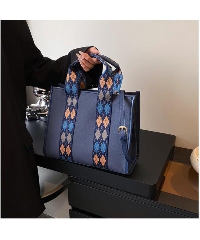 Canvas Tote Bag for Women Work Tote with Zipper Cute Shoulder Crossbody Handbags Purse for Work Blue $25.96 Totes