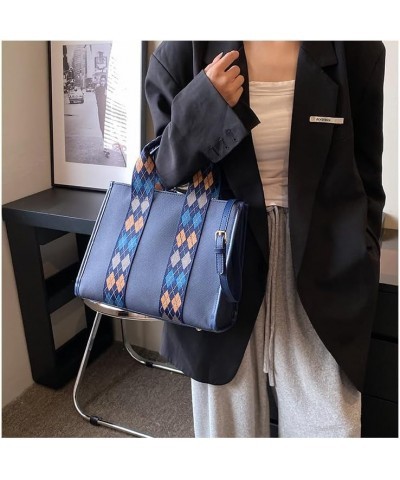 Canvas Tote Bag for Women Work Tote with Zipper Cute Shoulder Crossbody Handbags Purse for Work Blue $25.96 Totes