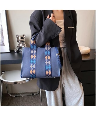 Canvas Tote Bag for Women Work Tote with Zipper Cute Shoulder Crossbody Handbags Purse for Work Blue $25.96 Totes