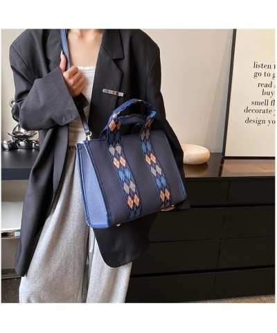 Canvas Tote Bag for Women Work Tote with Zipper Cute Shoulder Crossbody Handbags Purse for Work Blue $25.96 Totes