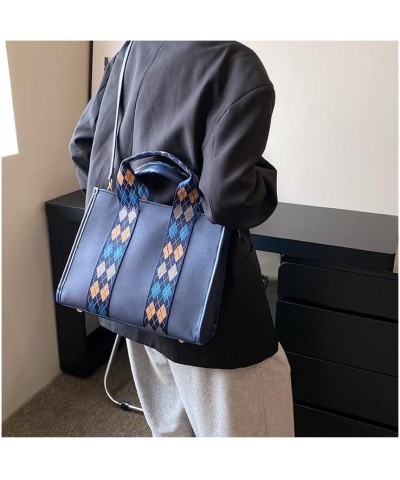 Canvas Tote Bag for Women Work Tote with Zipper Cute Shoulder Crossbody Handbags Purse for Work Blue $25.96 Totes