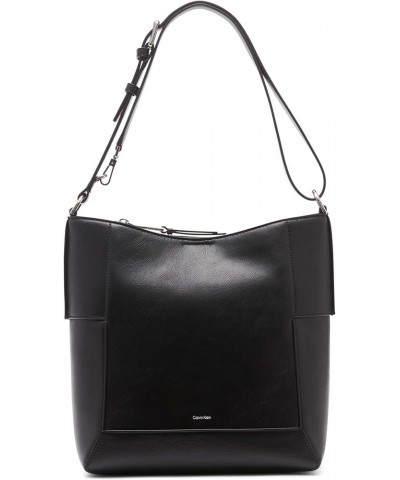 Aura North/South Convertible Hobo Shoulder & Messenger Bag Black/Silver $40.84 Shoulder Bags