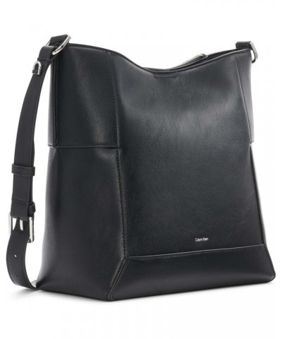 Aura North/South Convertible Hobo Shoulder & Messenger Bag Black/Silver $40.84 Shoulder Bags