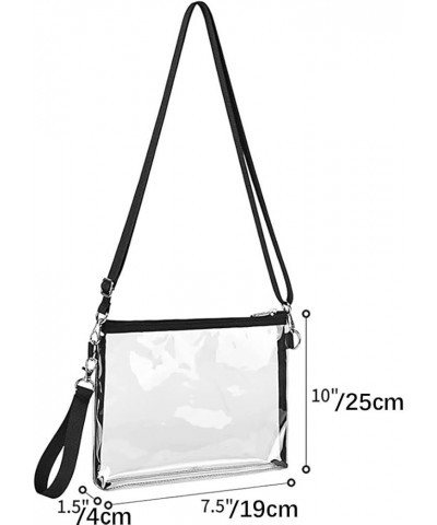 Women Transparent Shoulder Crossbody Bag Designer Fashion Handbag Purse Shoulder Strap Zipper Greyline $14.99 Shoulder Bags