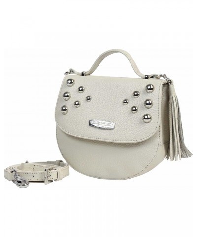 Harley-Davidson Women's Heavy Metal Leather Flapped Crossbody Purse - Cream $46.72 Crossbody Bags