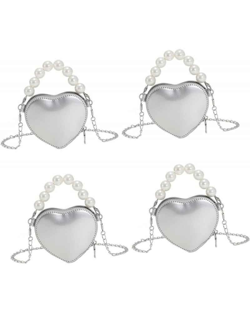 3pcs Love Bag Crossbody Bags for Women Trendy Heart Purse for Women Heart Shaped Bag Chic Handbag Heart Silverx4pcs $8.11 Cro...