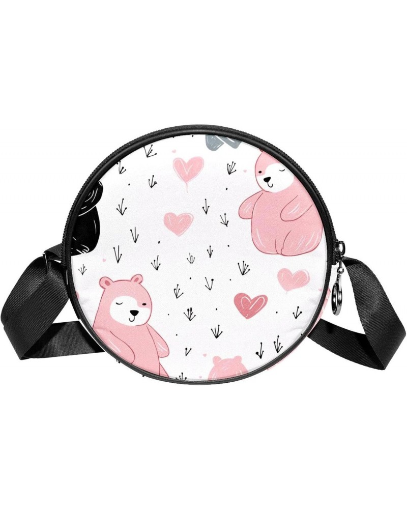 Round Crossbody Purse for Women, Shoulder Bag, cartoon animals bear $11.11 Crossbody Bags