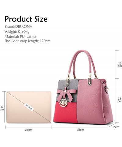 Color Block Women Handbag Elegant Womens Shoulder Bag Crossbody Bag Pink a $31.25 Shoulder Bags