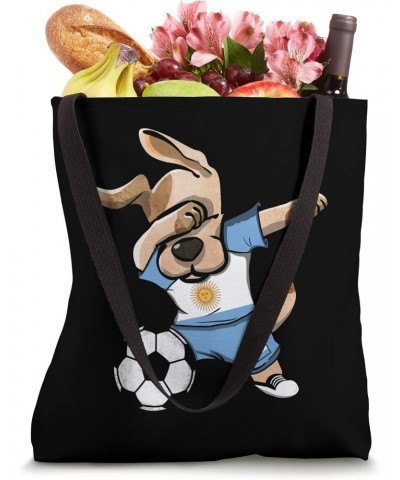 Dabbing Dog Argentina Soccer Fan Jersey Argentinian Football Tote Bag $14.43 Totes