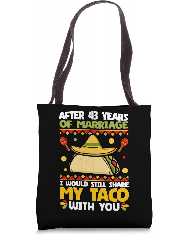 43rd Wedding Anniversary Taco Married Couple Men Women Tote Bag $13.50 Totes