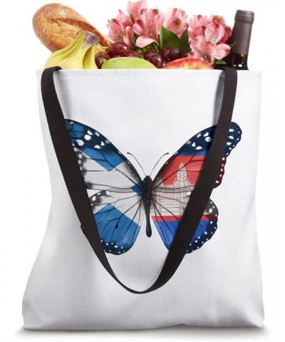 Scottish Cambodian Flag Butterfly Tote Bag $15.37 Totes