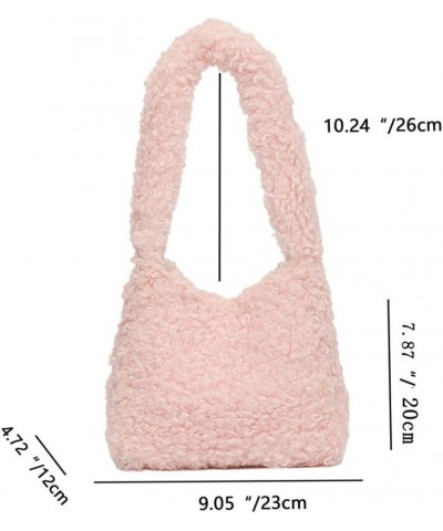 Women Plush Underarm Bag Fluffy Shoulder Bag Solid Color Y2K Fuzzy Handbag for Autumn and Winter, Grey Gray $22.25 Totes