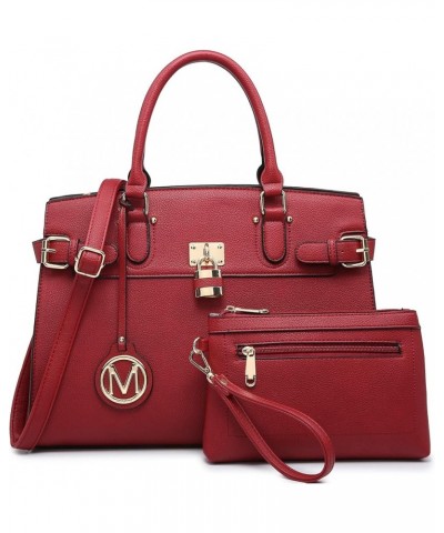 MKP Women Fashion Satchel Handbags and Purses Ladies Top Handle Tote Work Shoulder Bags with Matching Wristlet Wallet Red $36...