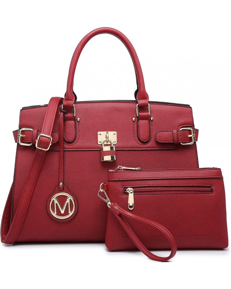 MKP Women Fashion Satchel Handbags and Purses Ladies Top Handle Tote Work Shoulder Bags with Matching Wristlet Wallet Red $36...