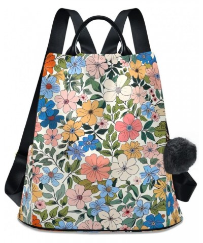 Watercolor Flowers Womens Backpack Purse Anti Theft Travel Shoulder Bag Casual Daypack Backpack for Women Work Ladies Travel ...