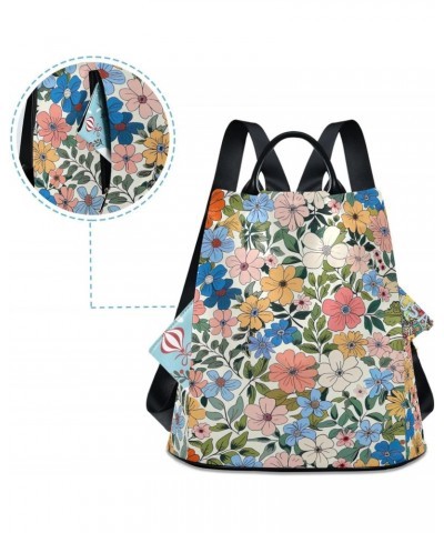 Watercolor Flowers Womens Backpack Purse Anti Theft Travel Shoulder Bag Casual Daypack Backpack for Women Work Ladies Travel ...