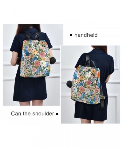 Watercolor Flowers Womens Backpack Purse Anti Theft Travel Shoulder Bag Casual Daypack Backpack for Women Work Ladies Travel ...