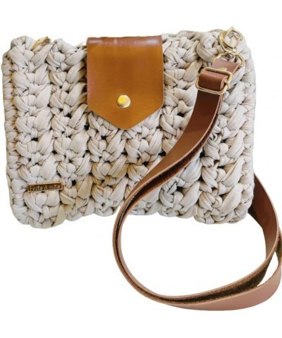 Handmade crochet bag Handmade style women's bag, Sand, 23cm x 17 cm $52.88 Shoulder Bags