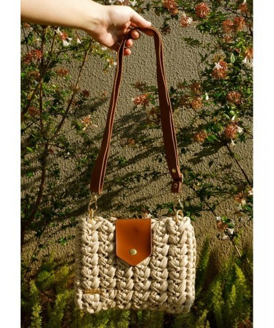 Handmade crochet bag Handmade style women's bag, Sand, 23cm x 17 cm $52.88 Shoulder Bags