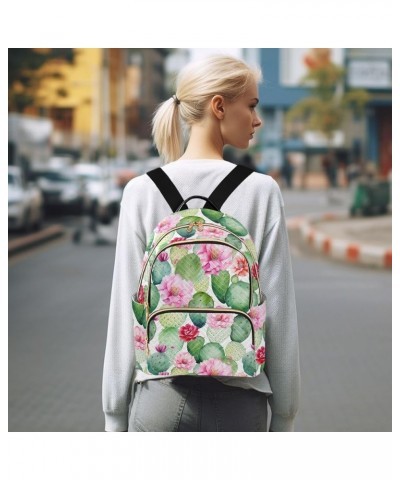 Cute Green Cactus Backpack for Women Fashion Shoulder Bags Small Casual Daypack Travel Bag S 202a3120 M(11.4"x6.1"x14.17") 20...