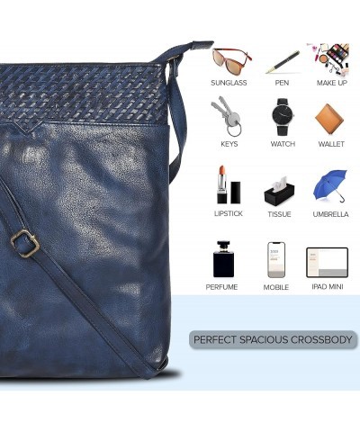 Leather Crossbody Bags for Women - Women's Handbags Bag Adjustable Shoulder Strap Purse Blue-2 $21.60 Crossbody Bags