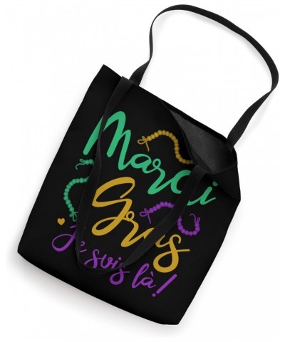 Mardi Gras Je suis là French Lettering Cute Beads Decoration Tote Bag $13.61 Totes