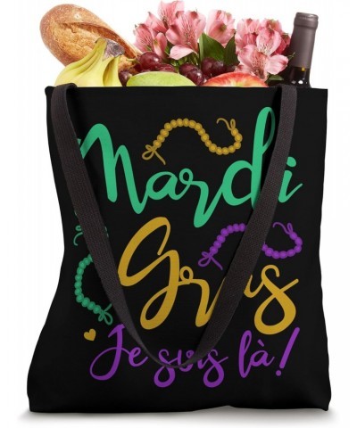 Mardi Gras Je suis là French Lettering Cute Beads Decoration Tote Bag $13.61 Totes