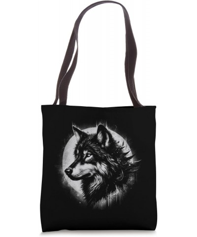 Scary Wolf Wild Design idea For Lovers of Wolves Tote Bag $10.92 Totes