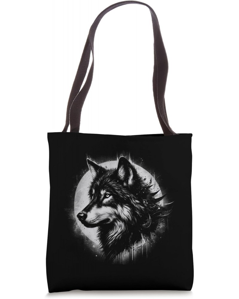 Scary Wolf Wild Design idea For Lovers of Wolves Tote Bag $10.92 Totes