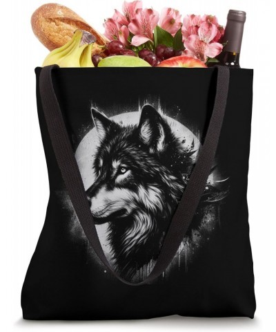 Scary Wolf Wild Design idea For Lovers of Wolves Tote Bag $10.92 Totes