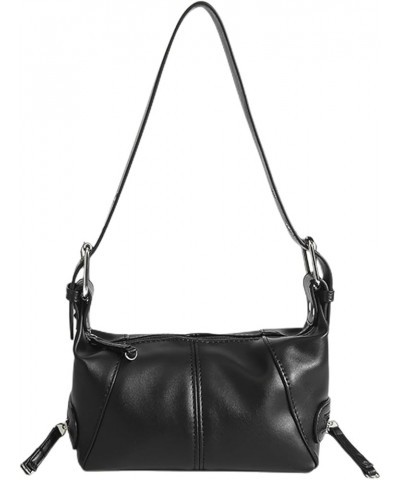 Leather Shoulder Bag for Women, Top Handle Hobo Purse, Vintage Tote Handbag with Zippers (Black) Black $20.90 Totes