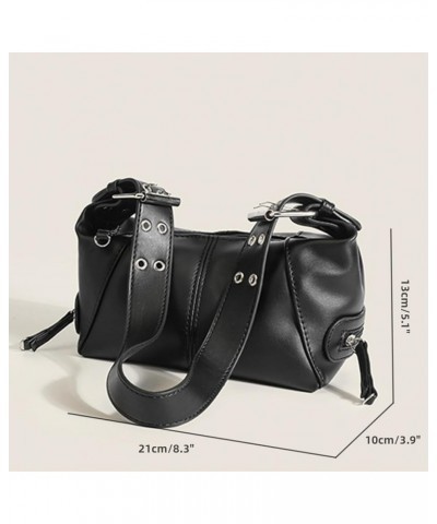 Leather Shoulder Bag for Women, Top Handle Hobo Purse, Vintage Tote Handbag with Zippers (Black) Black $20.90 Totes