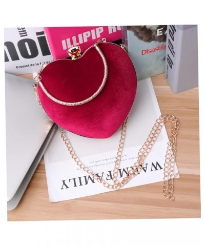 2 pcs Dinner Clutch Shaped Party Heart Bag Evening Chain Black Ladies Banquet Wedding Handbag Red $14.17 Evening Bags