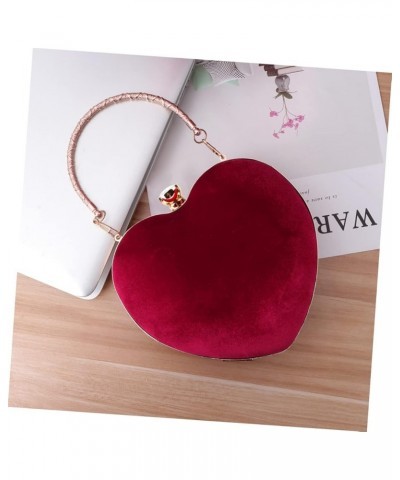 2 pcs Dinner Clutch Shaped Party Heart Bag Evening Chain Black Ladies Banquet Wedding Handbag Red $14.17 Evening Bags