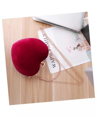 2 pcs Dinner Clutch Shaped Party Heart Bag Evening Chain Black Ladies Banquet Wedding Handbag Red $14.17 Evening Bags