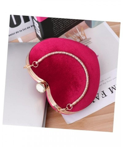 2 pcs Dinner Clutch Shaped Party Heart Bag Evening Chain Black Ladies Banquet Wedding Handbag Red $14.17 Evening Bags