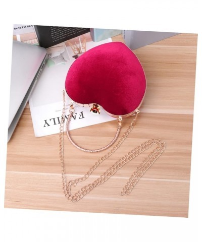 2 pcs Dinner Clutch Shaped Party Heart Bag Evening Chain Black Ladies Banquet Wedding Handbag Red $14.17 Evening Bags