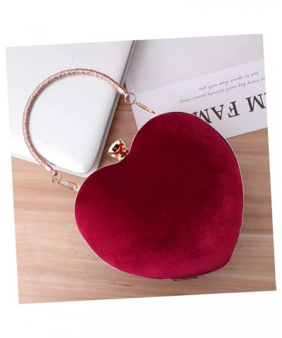 2 pcs Dinner Clutch Shaped Party Heart Bag Evening Chain Black Ladies Banquet Wedding Handbag Red $14.17 Evening Bags