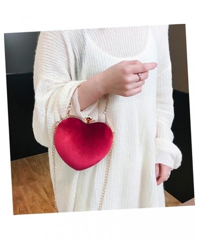 2 pcs Dinner Clutch Shaped Party Heart Bag Evening Chain Black Ladies Banquet Wedding Handbag Red $14.17 Evening Bags