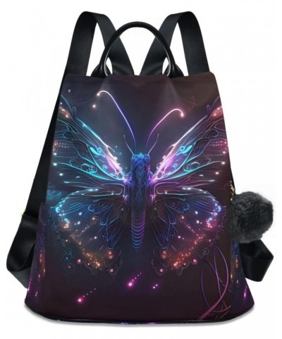 Women Backpack for Travel - Glowing Neon Butterfly, Anti Theft Casual Daypack Shoulder Bag Purse 15 inches $22.95 Backpacks