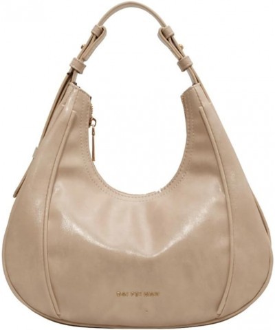 Crescent Shoulder Bag for Women, Cute Tote Bag Clutch Purse Vegan Leather Soft Handbag Beige $19.54 Totes