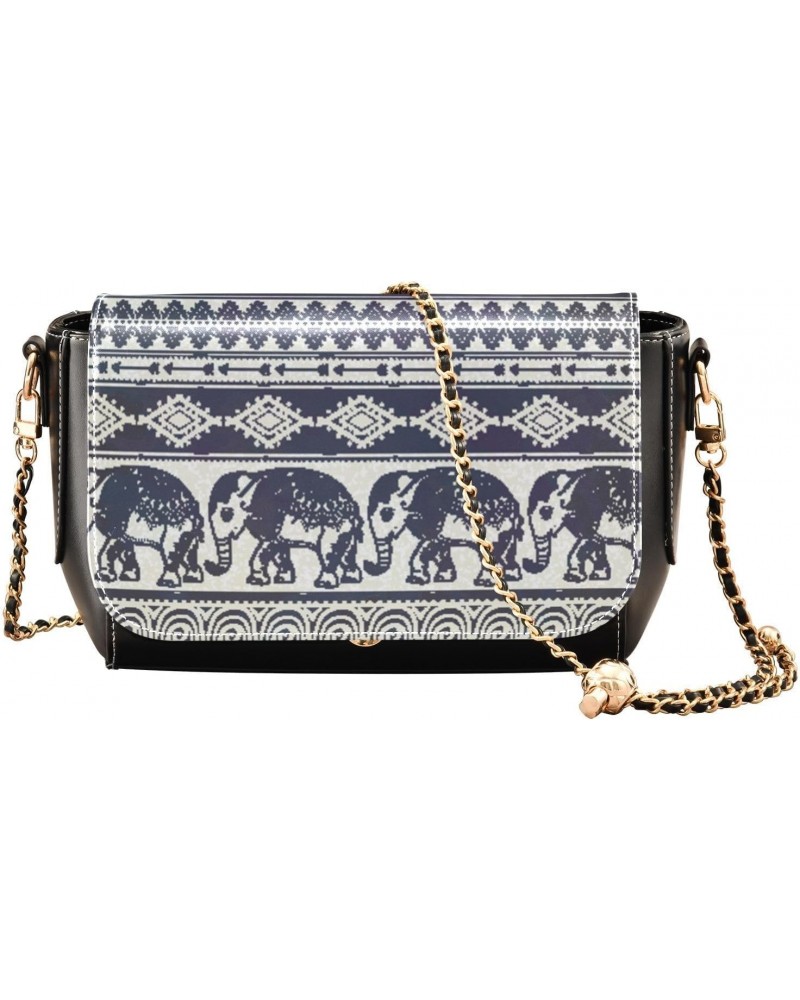 Boho Elephant Mandala Crossbody bags for Women Small Crossbody Purses with Metal Chain Cell Phone Purse Shoulder Handbags for...