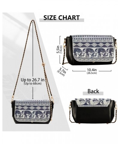 Boho Elephant Mandala Crossbody bags for Women Small Crossbody Purses with Metal Chain Cell Phone Purse Shoulder Handbags for...